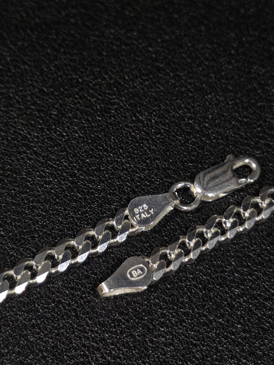 Silver Curb Chain Necklace – 26 Inch