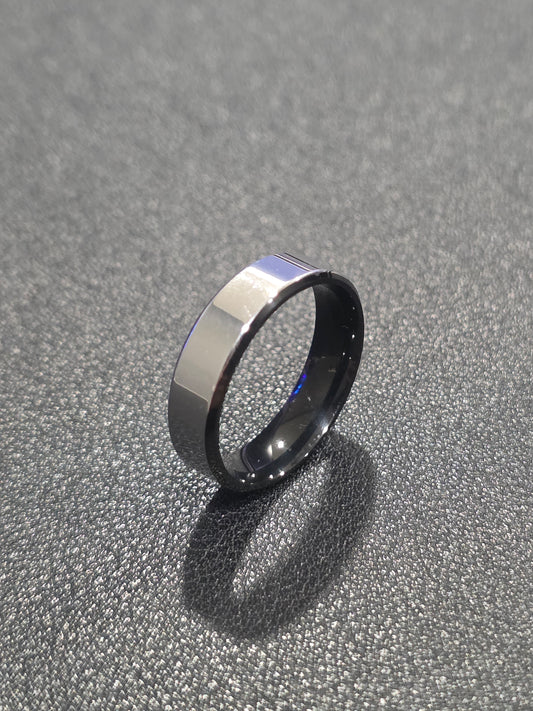 Stainless Steel Sleek Black Inner - Couple Ring