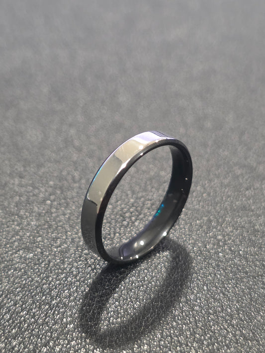 Stainless Steel Sleek Black Inner Couple Ring