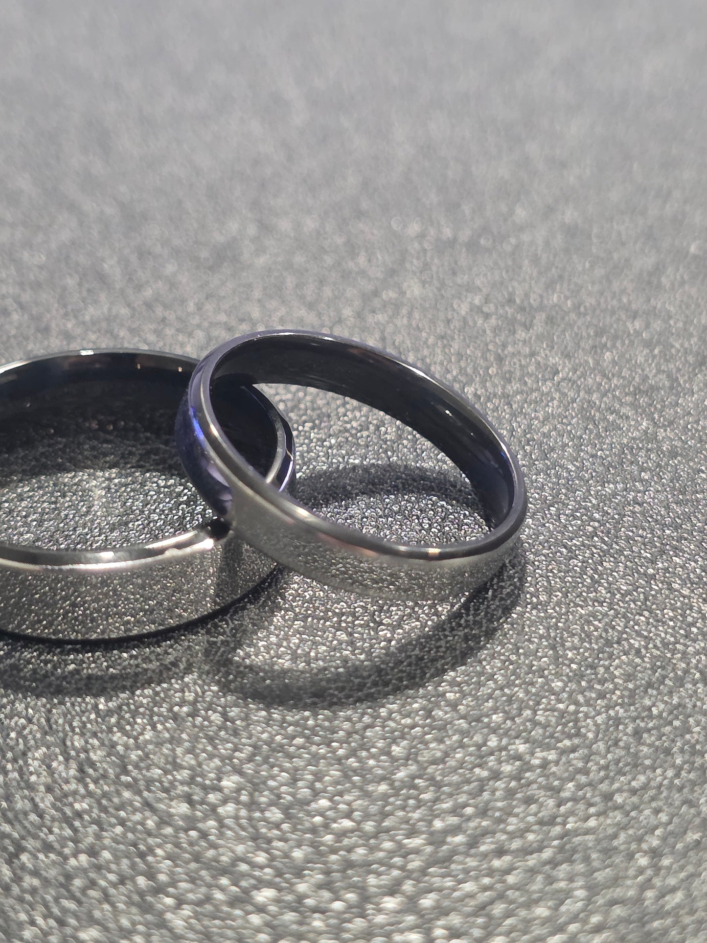Stainless Steel Sleek Black Inner Couple Ring