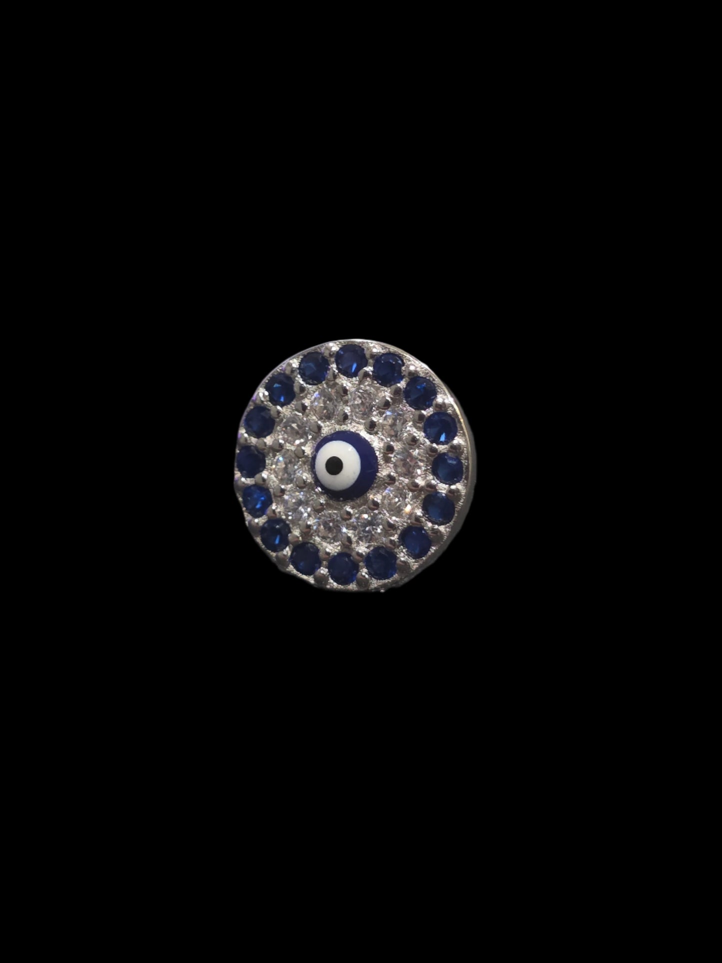 The Evil Eye Silver Earrings with Cubic Zirconia - Pair