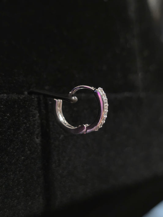 Classic Sterling Silver Cubic Zirconia Huggie Hoop Earrings