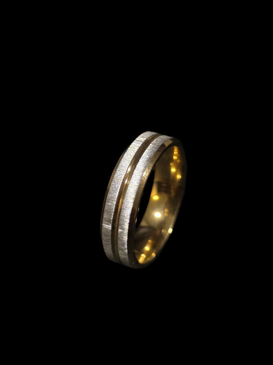 Stylish Gold-Plated Reflective Ring - Men
