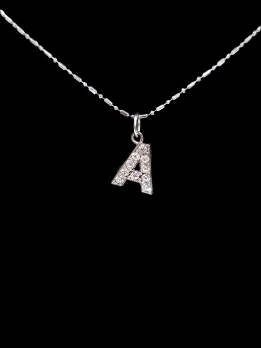 Alphabet Rhinestone Initial Necklace – A to Z