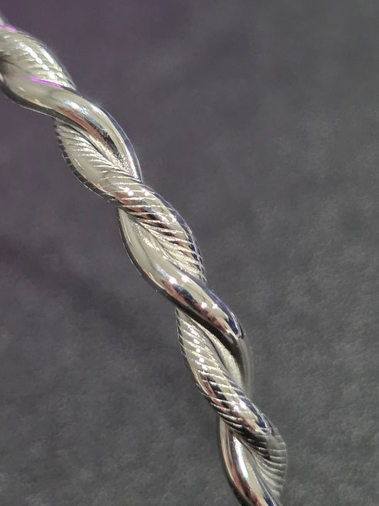 Twisted Cuff Bangle Sleek & Modern Design - Stainless Steel