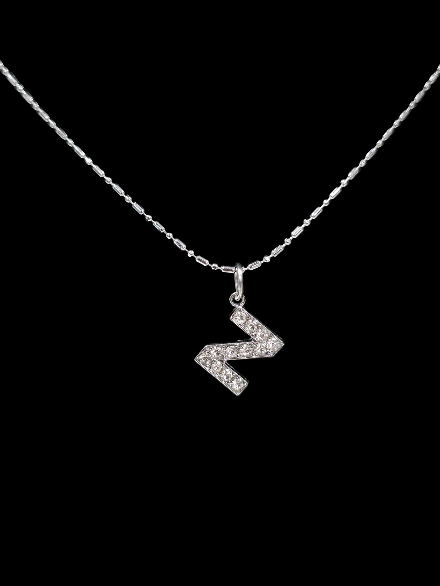 Alphabet Rhinestone Initial Necklace – A to Z