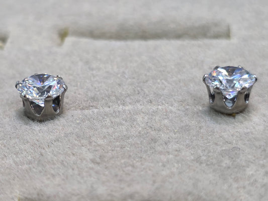 Cubic Zirconia Stud Earrings – Stainless Steel