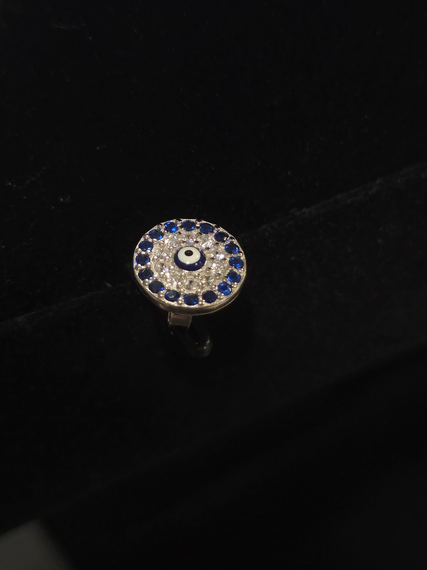 The Evil Eye Silver Earrings with Cubic Zirconia - Pair