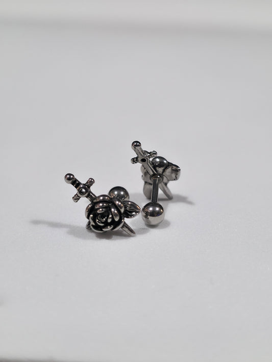 Rose Sword Earrings - Piece