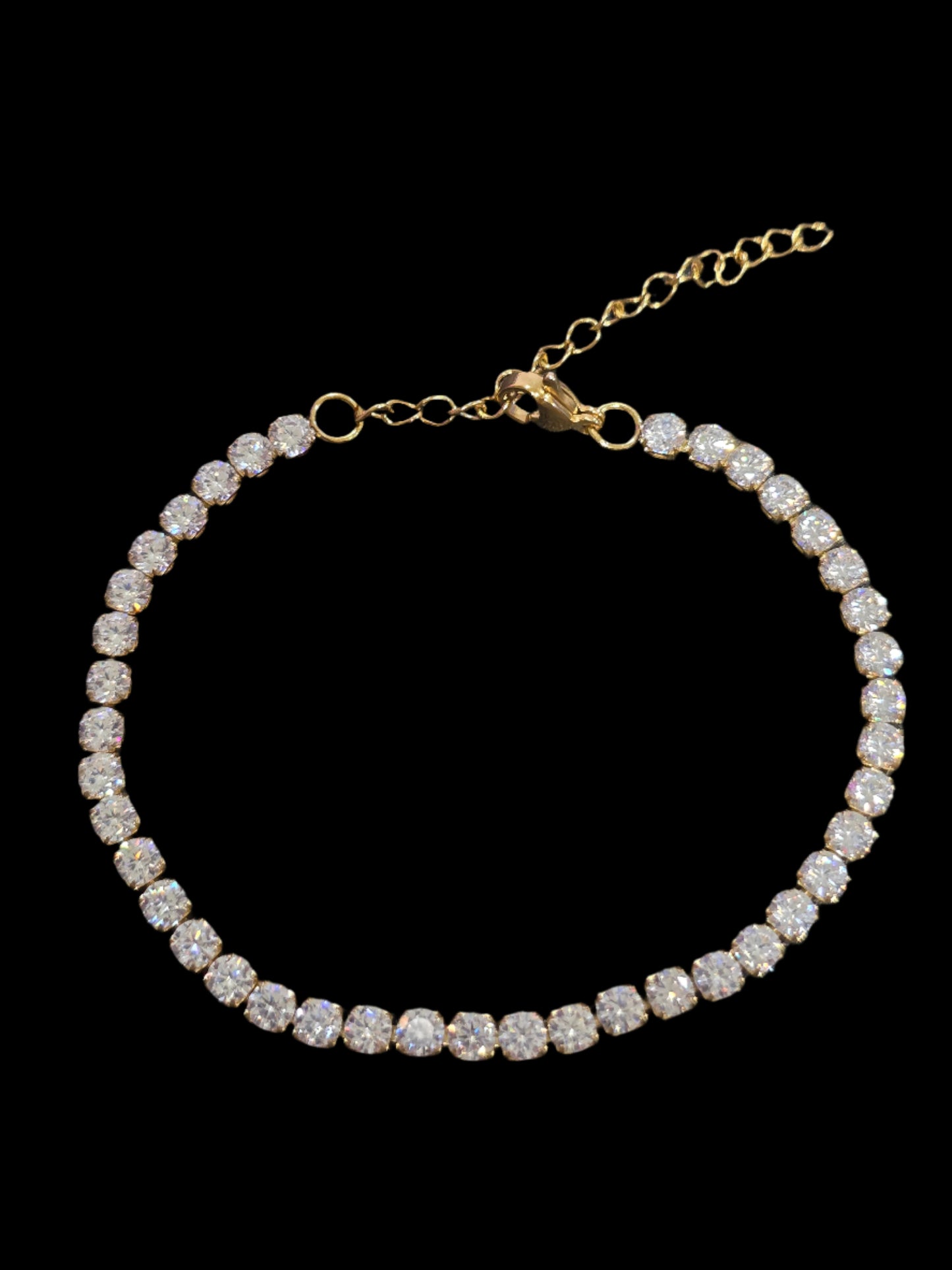 18K Gold CZ Tennis Bracelet - Stainless Stee