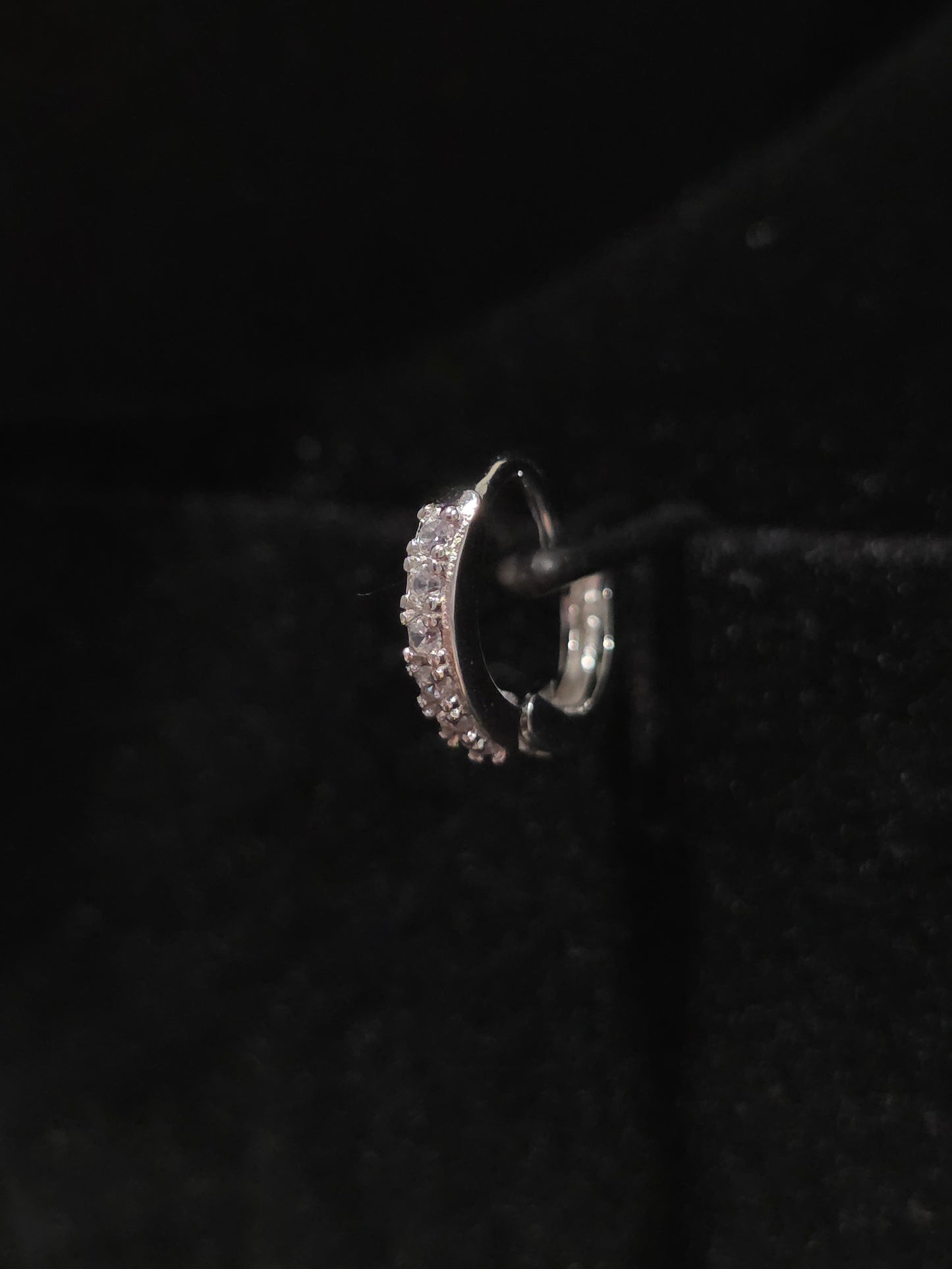 Sterling Silver CZ Hoop Earrings - Prominent Prong Setting