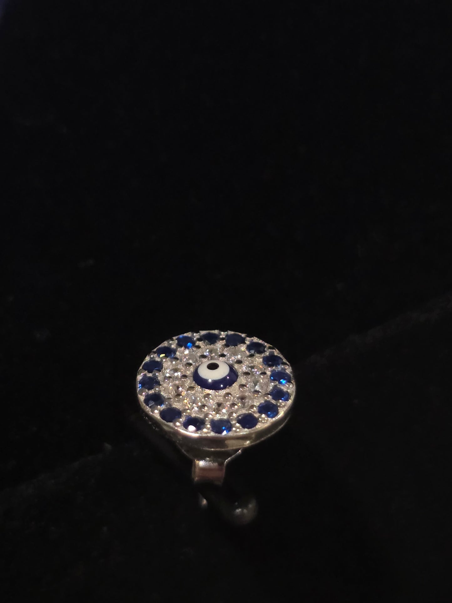 The Evil Eye Silver Earrings with Cubic Zirconia - Pair