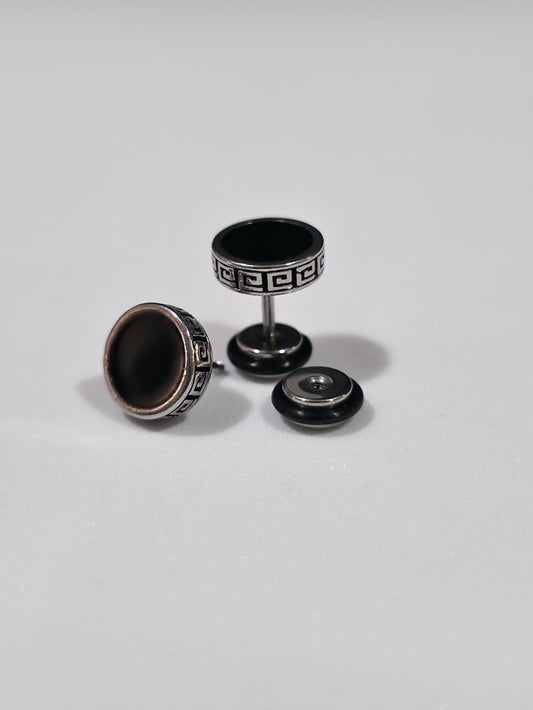 Black Viking Earrings - Screw