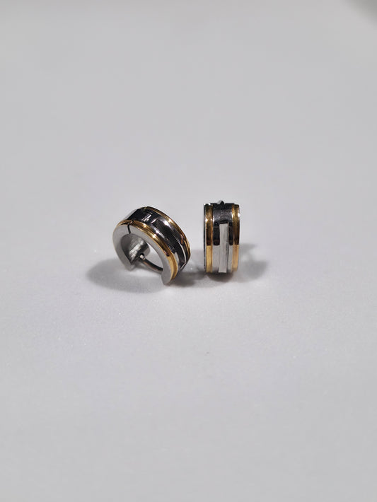 Gold Link Hoop Earrings - Pair