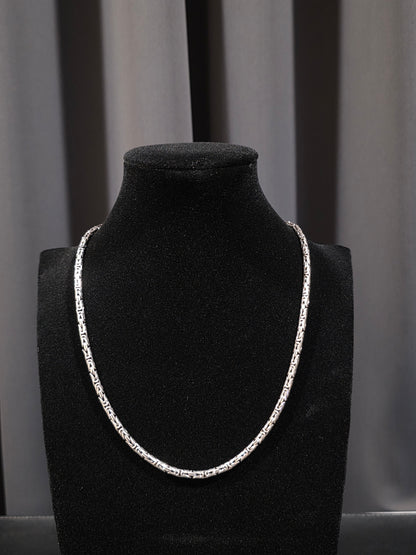 Silver Viking Chain Dragon Necklace – 18 Inch