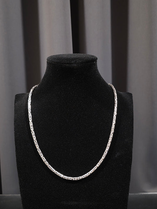 Silver Viking Chain Dragon Necklace – 18 Inch
