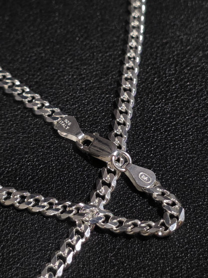 Silver Curb Chain Necklace – 26 Inch