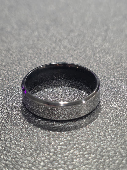 Stainless Steel Sleek Black Inner - Couple Ring