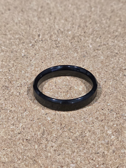 Sleek Black Stainless Steel Ring