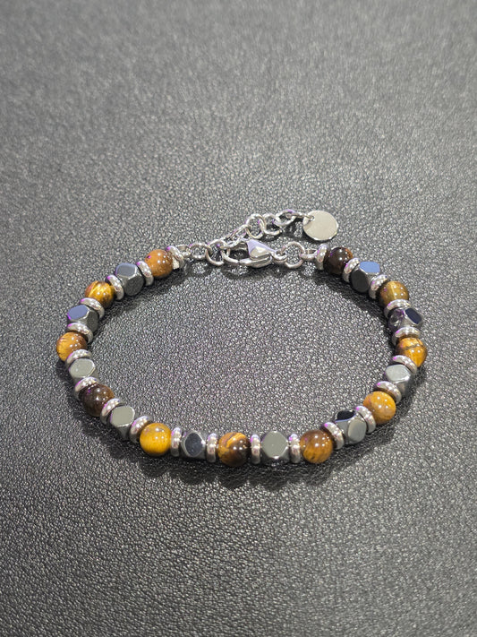 Tiger Eye & Hematite Magnetic Bracelet – Strength Meets Style