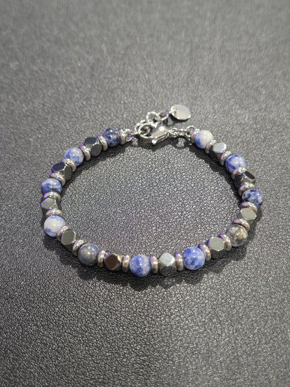 Lapis Lazuli & Hematite Magnetic Bracelet – Wisdom Meets Wellness
