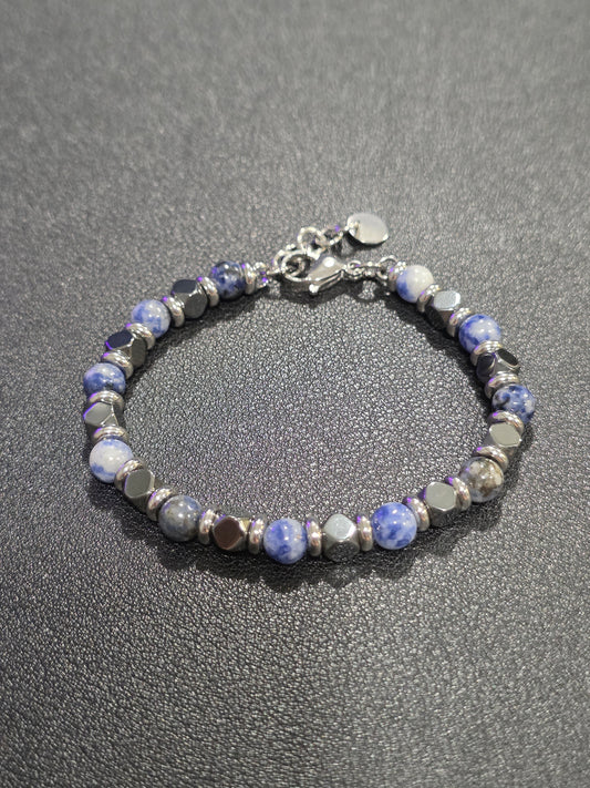 Lapis Lazuli & Hematite Magnetic Bracelet – Wisdom Meets Wellness