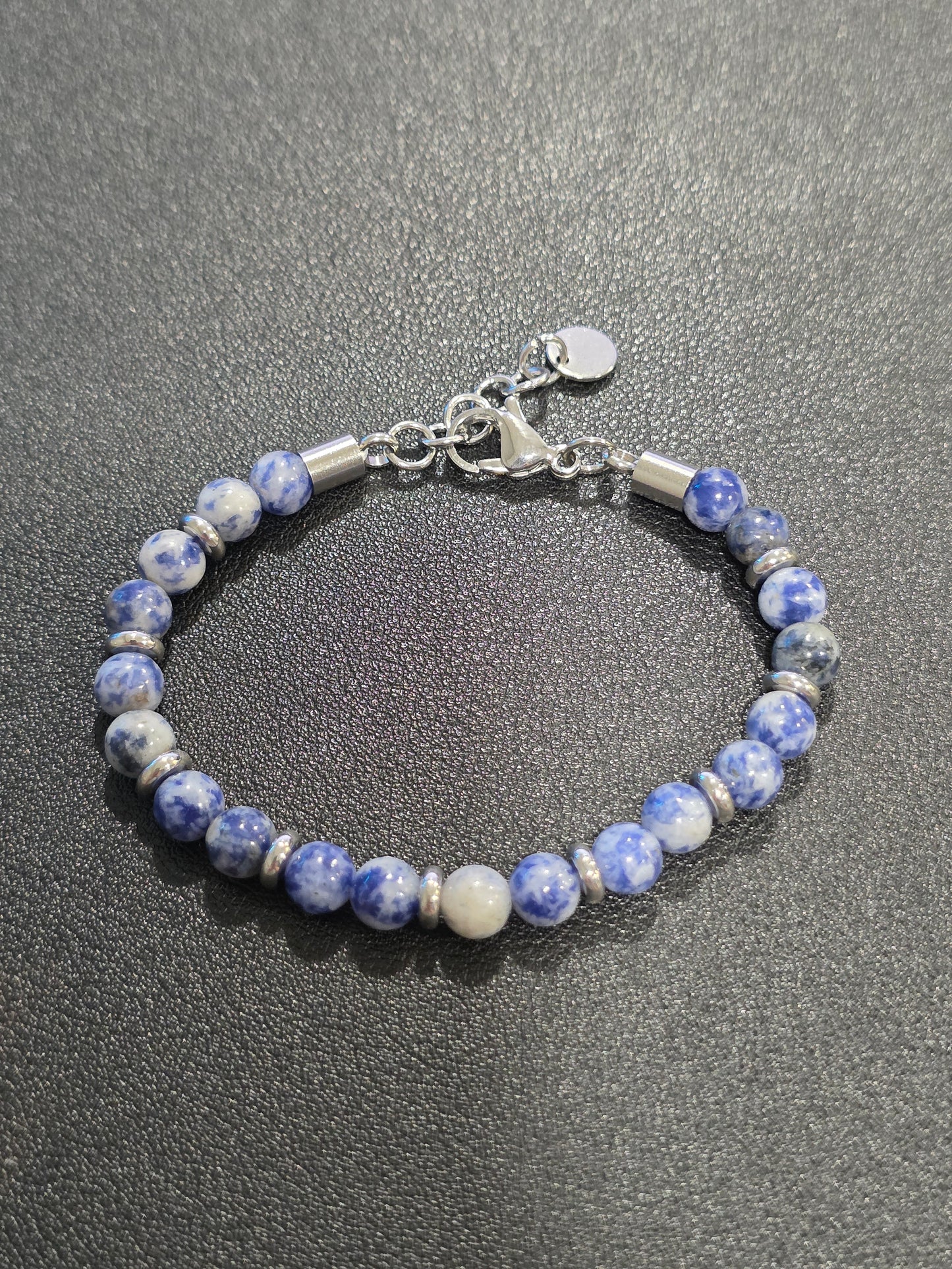Lapis Lazuli Gemstone Bracelet – Adjustable with Stainless Steel Clasp
