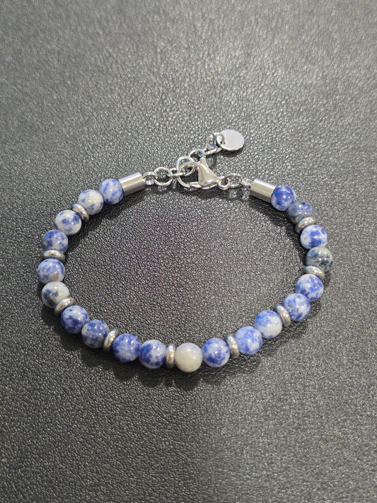 Lapis Lazuli Gemstone Bracelet – Adjustable with Stainless Steel Clasp