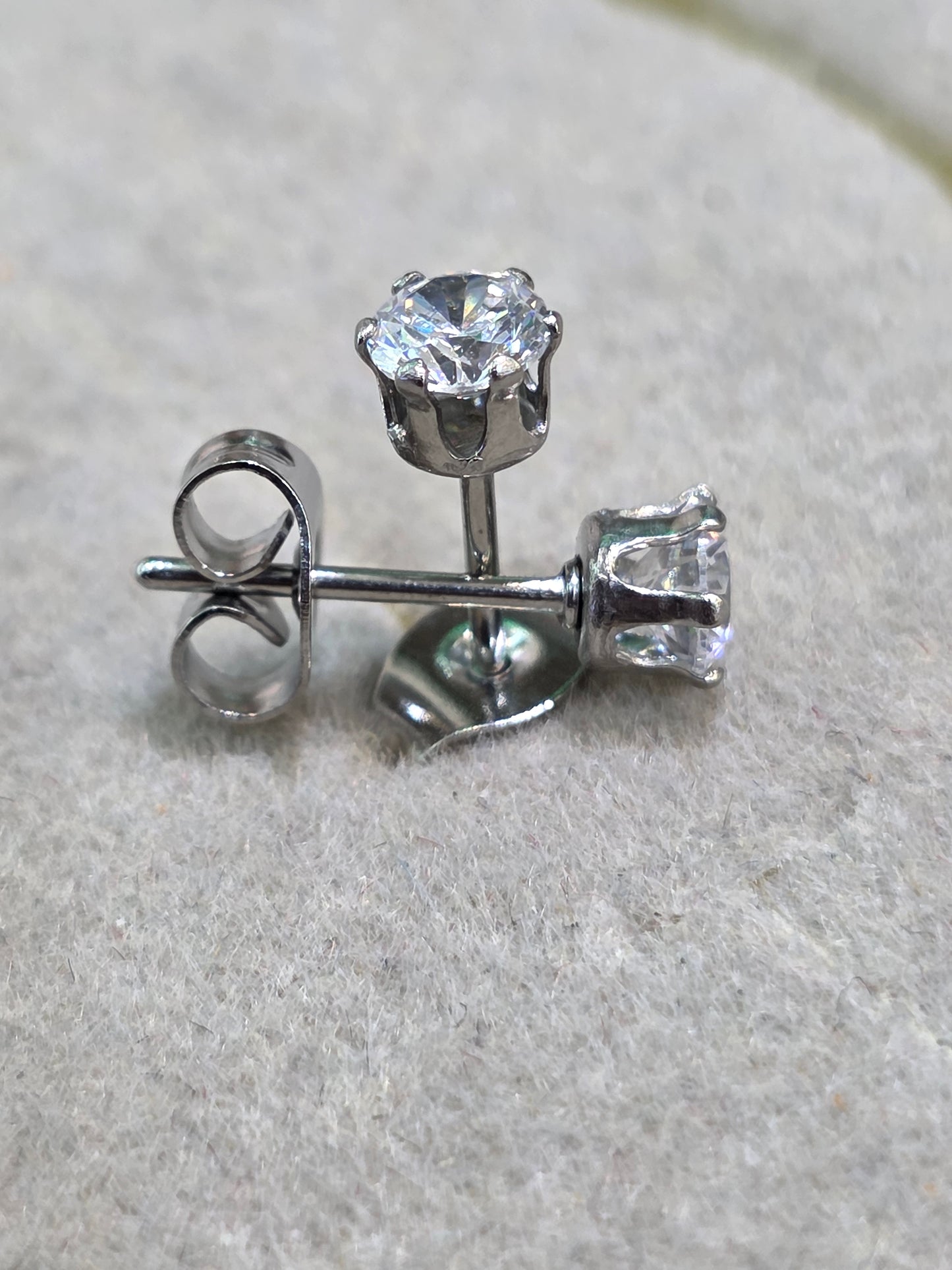 Cubic Zirconia Stud Earrings – Stainless Steel