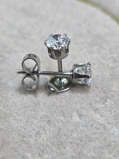 Cubic Zirconia Stud Earrings – Stainless Steel
