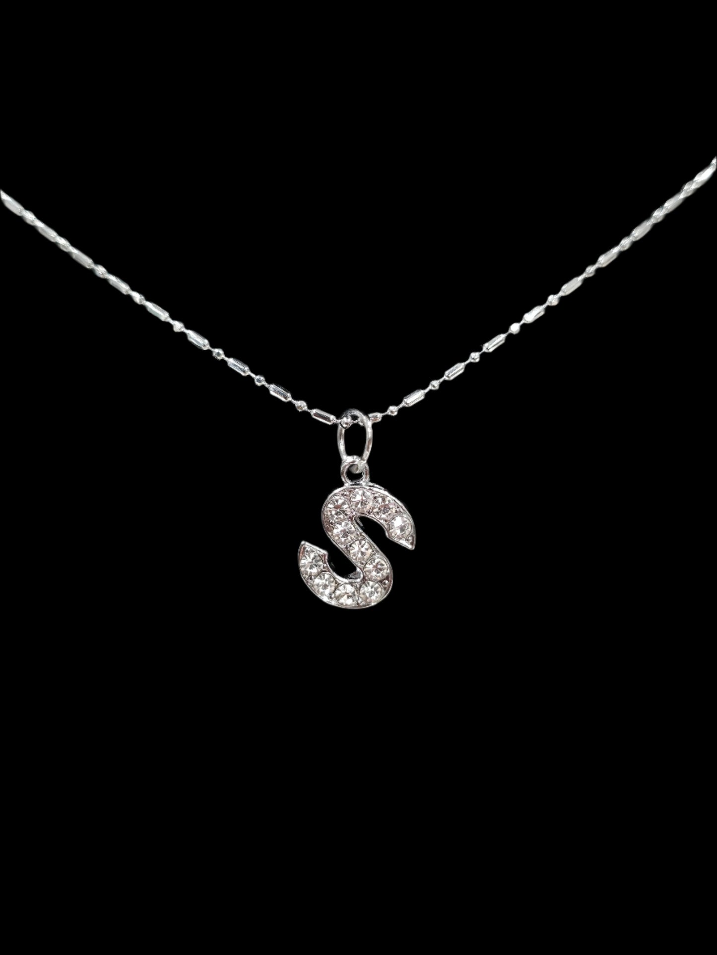 Alphabet Rhinestone Initial Necklace – A to Z