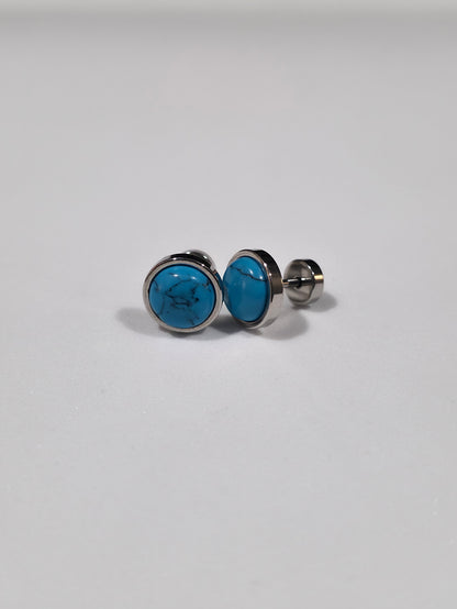 Turquoise Stone earrings - Screw