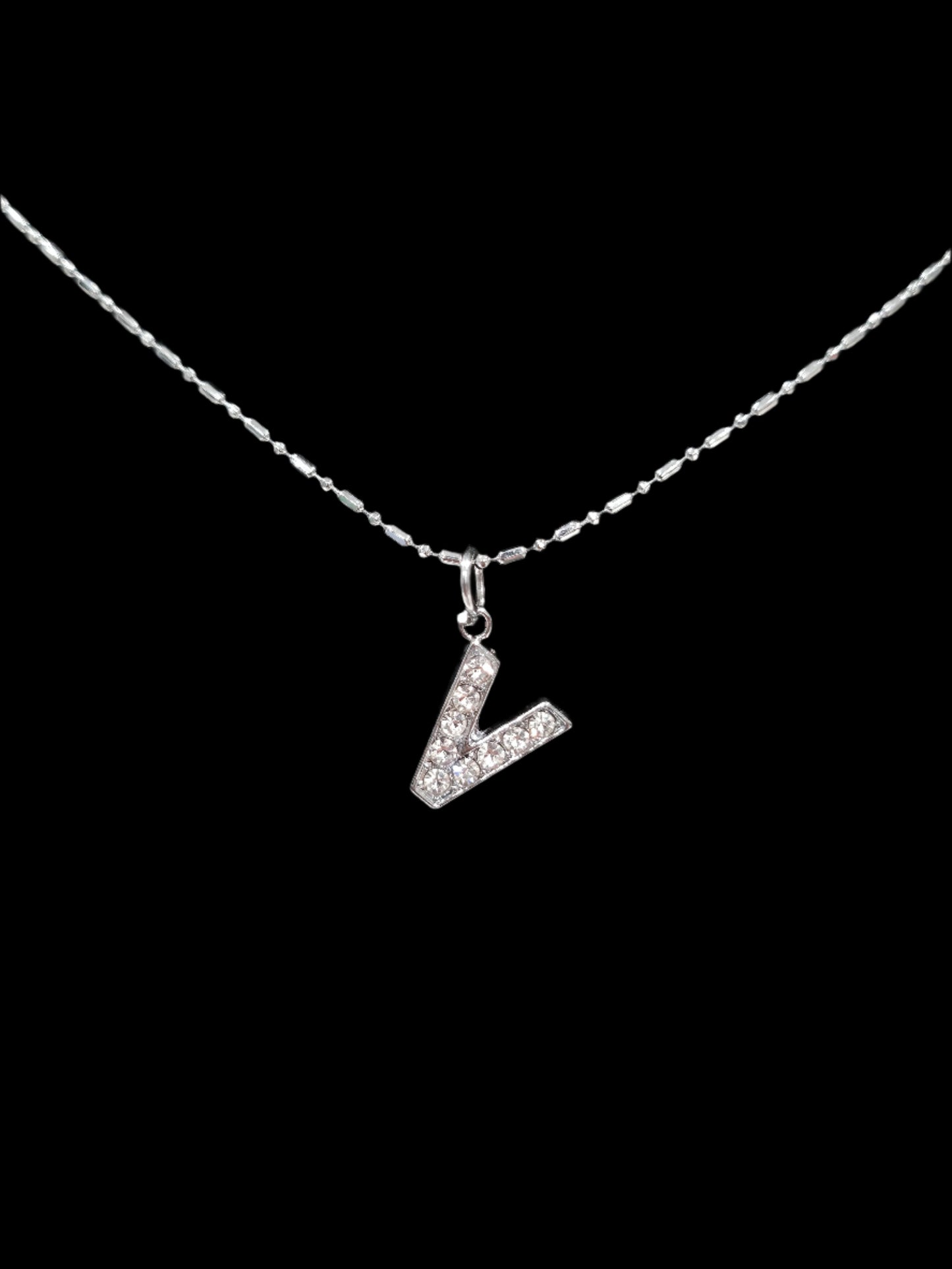 Alphabet Rhinestone Initial Necklace – A to Z