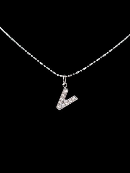 Alphabet Rhinestone Initial Necklace – A to Z