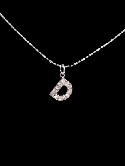 Alphabet Rhinestone Initial Necklace – A to Z