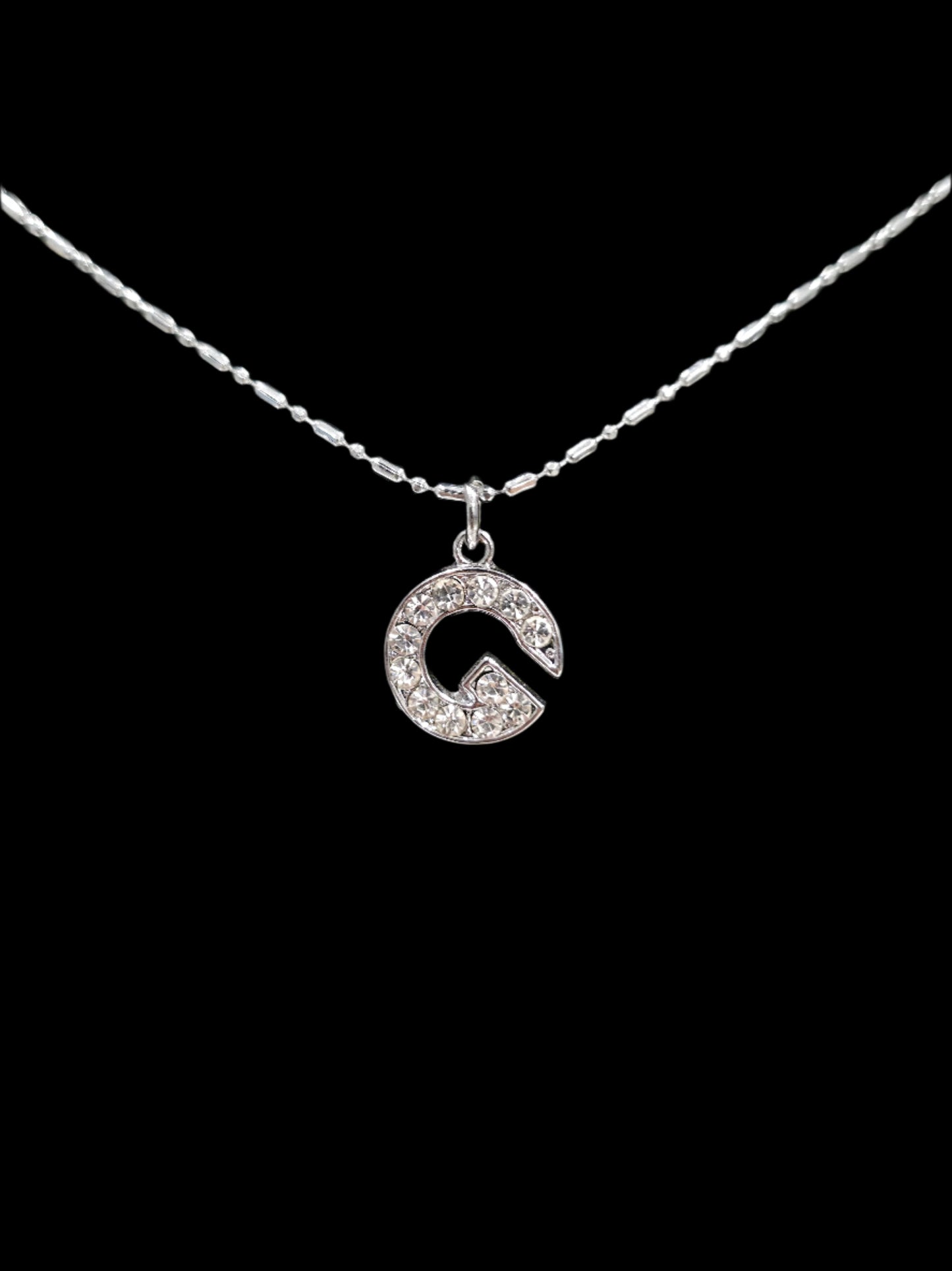 Alphabet Rhinestone Initial Necklace – A to Z