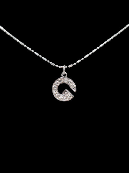 Alphabet Rhinestone Initial Necklace – A to Z