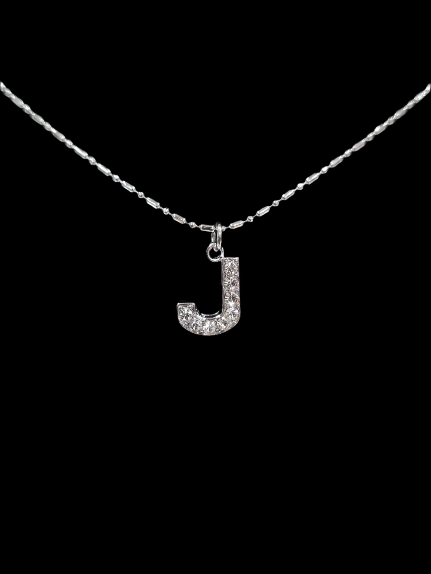 Alphabet Rhinestone Initial Necklace – A to Z