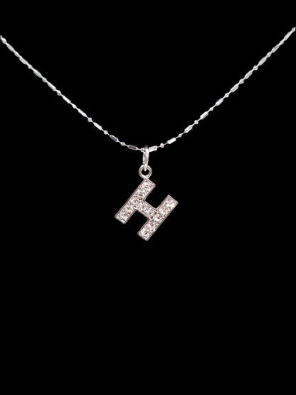 Alphabet Rhinestone Initial Necklace – A to Z