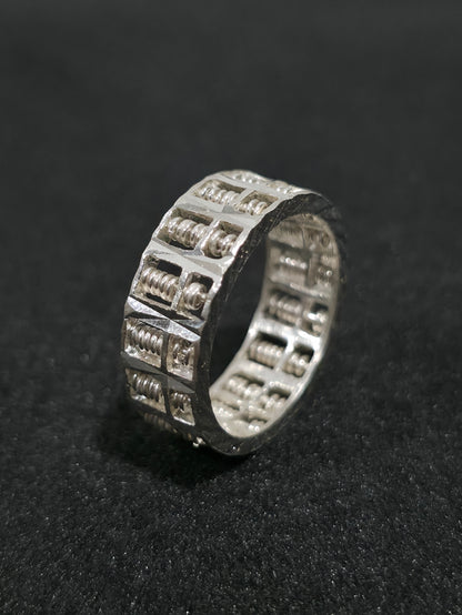 Silver Abacus Fung Shui Ring - Wealth Luck