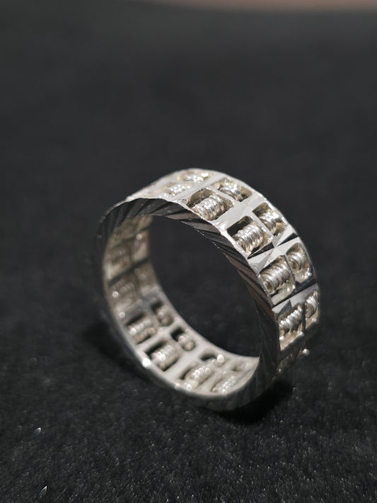 Silver Abacus Fung Shui Ring - Wealth Luck