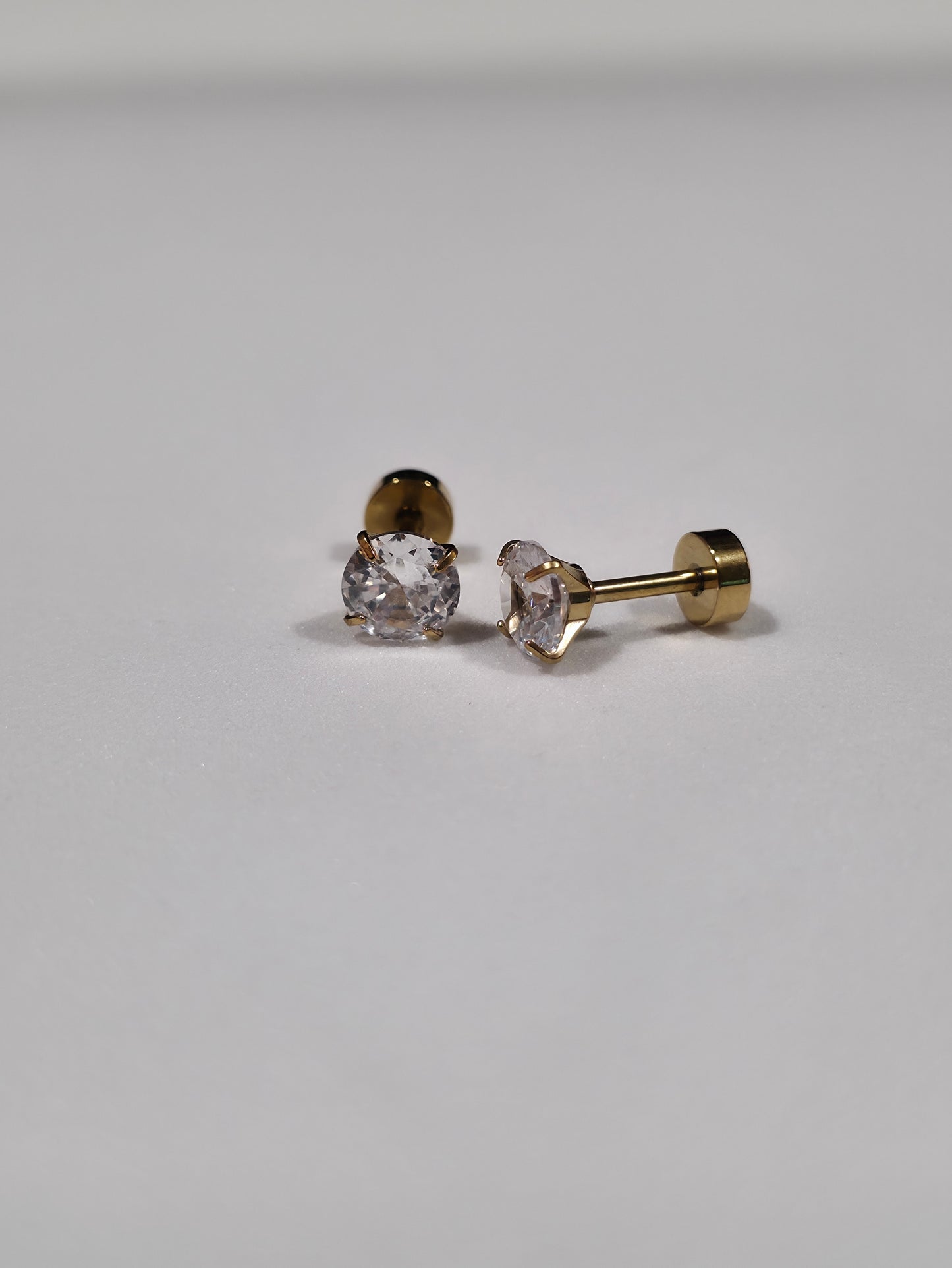 Golden Diamond Earrings - Screw