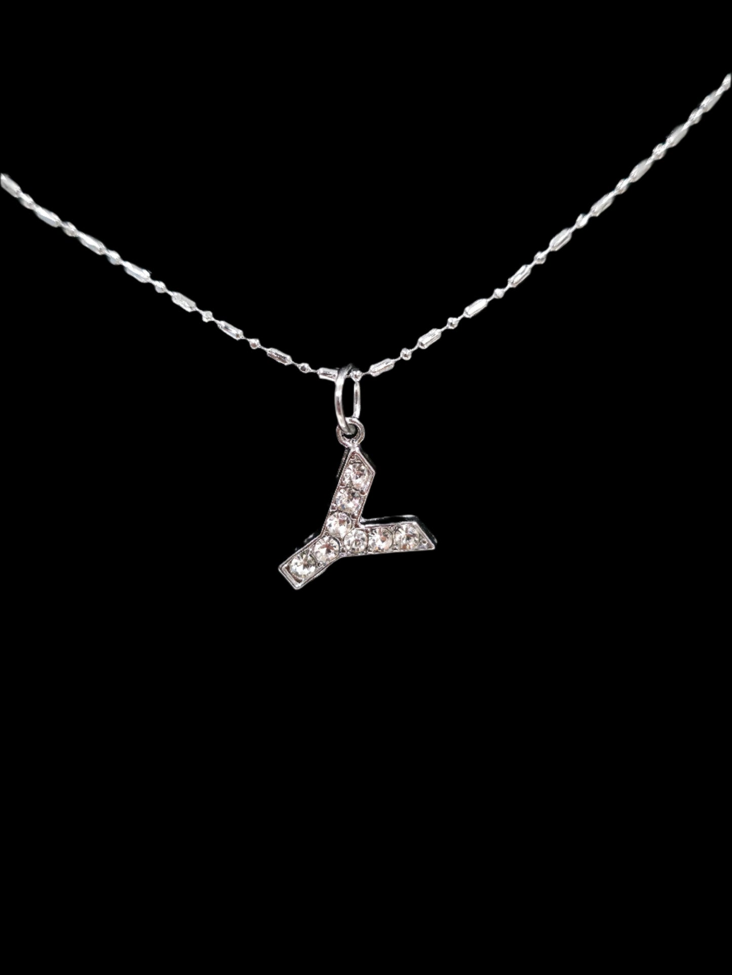 Alphabet Rhinestone Initial Necklace – A to Z