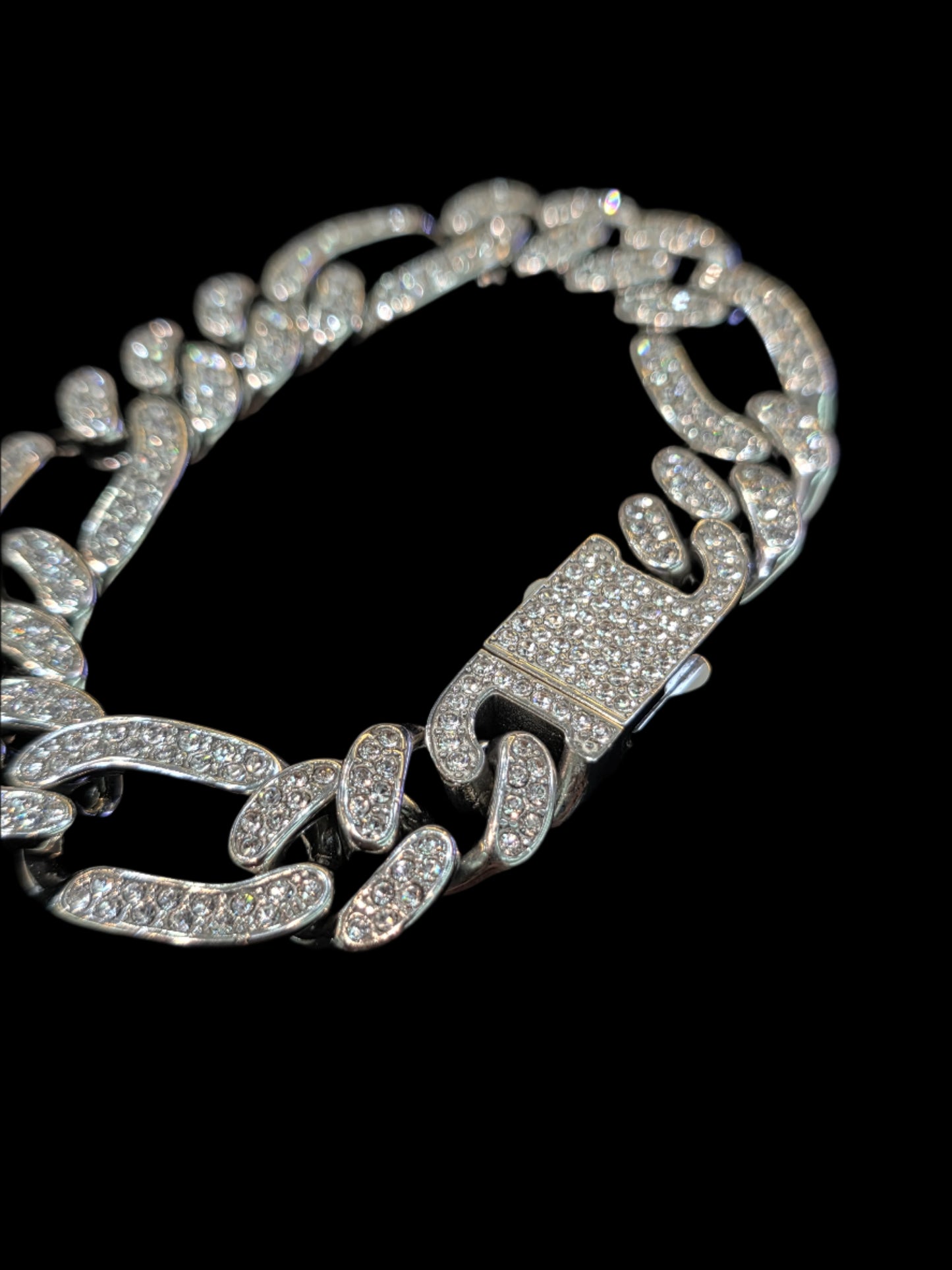 Stainless Steel with CZ Stones - Men’s Iced Out Cuban Link Bracelet