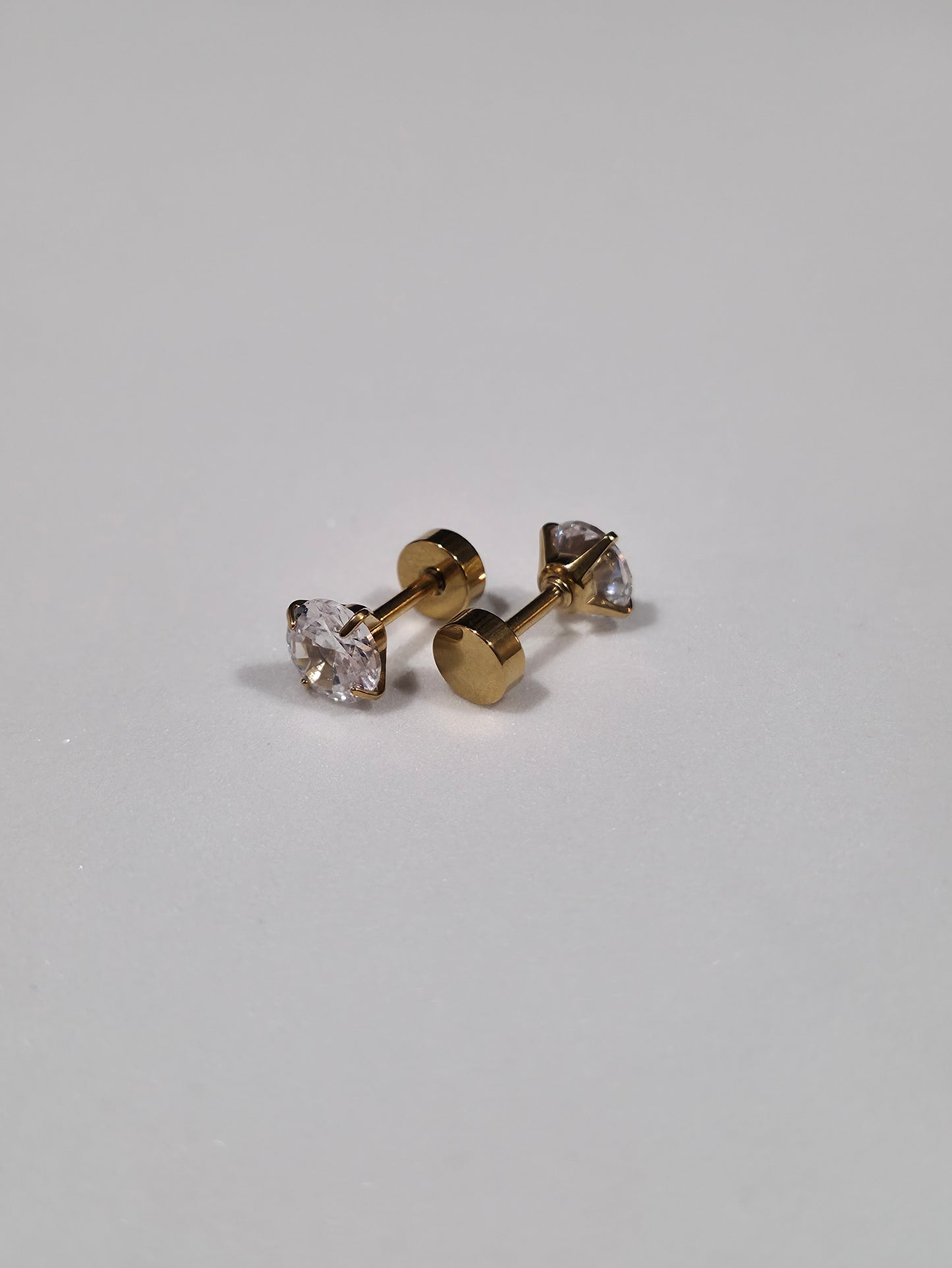 Golden Diamond Earrings - Screw