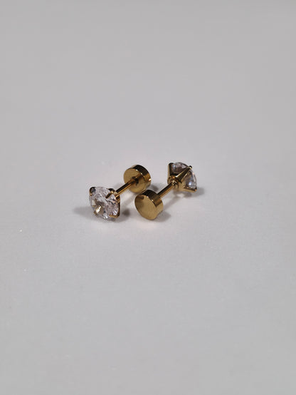Golden Diamond Earrings - Screw