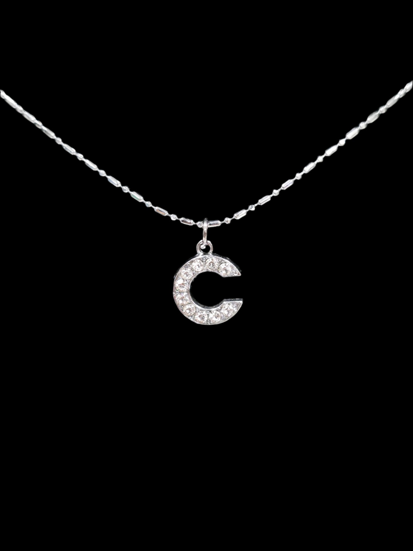 Alphabet Rhinestone Initial Necklace – A to Z