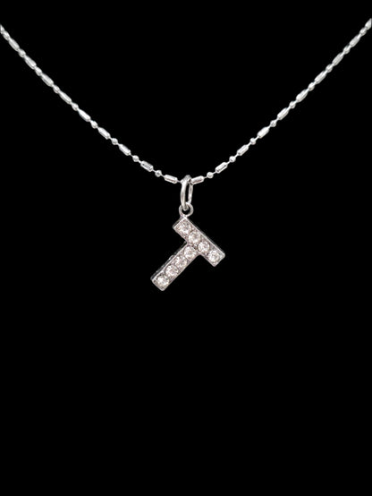Alphabet Rhinestone Initial Necklace – A to Z