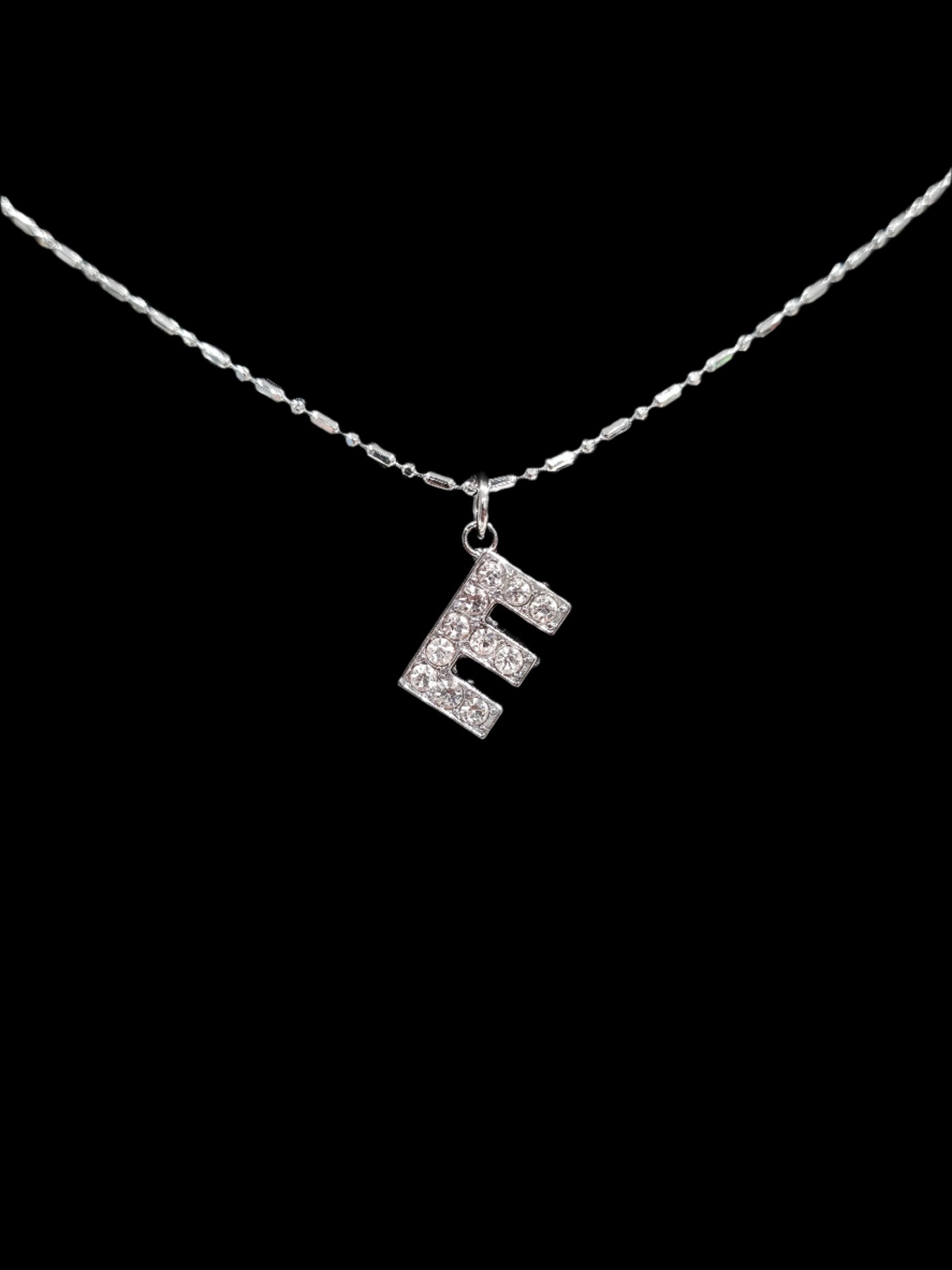 Alphabet Rhinestone Initial Necklace – A to Z