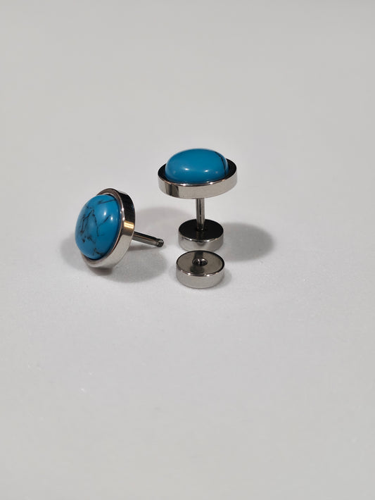 Turquoise Stone earrings - Screw